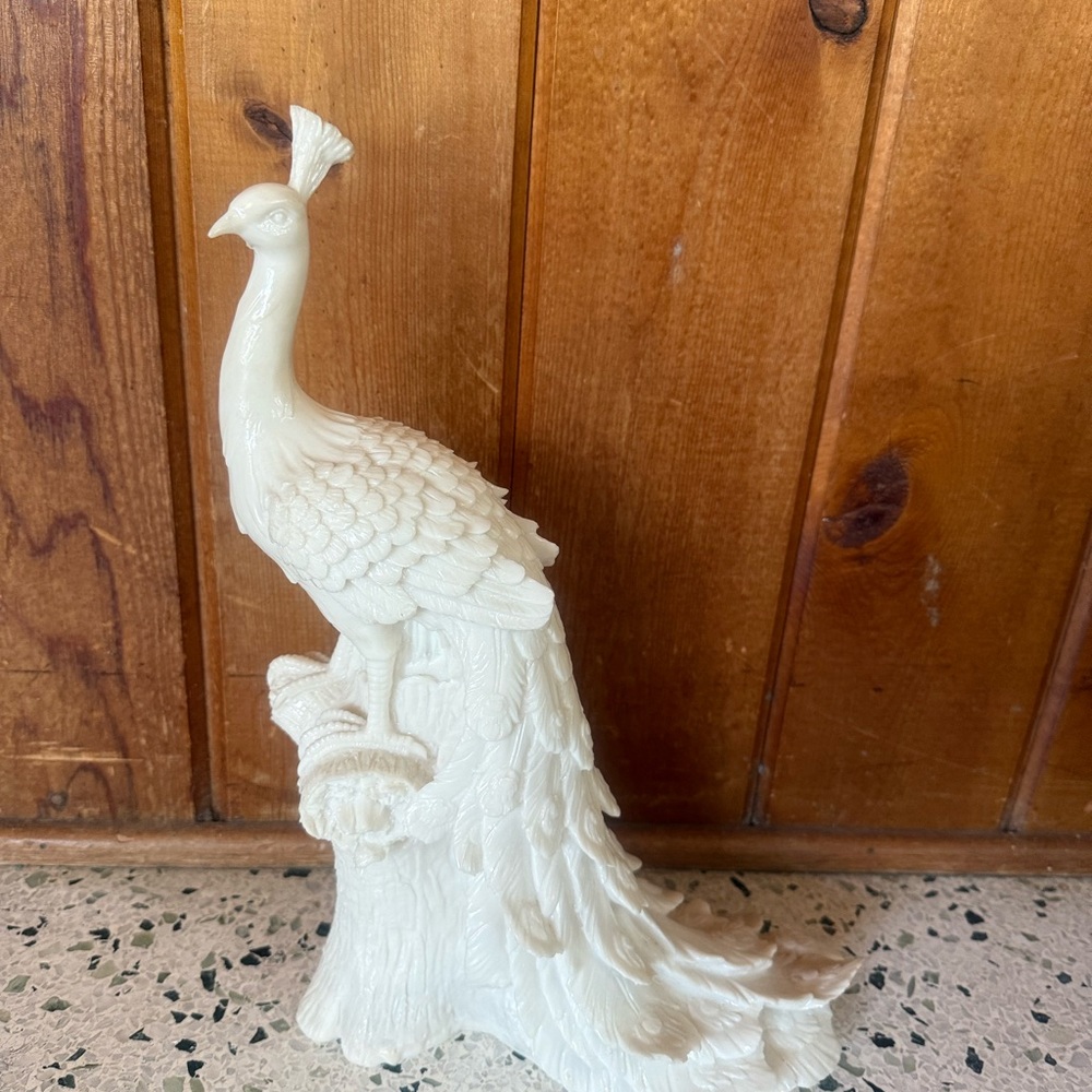 Vintage Resin Peacock Sculpture